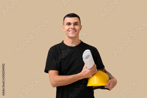 Young male engineer with ha...