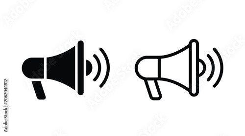 Obraz na płótnie Megaphone With Sound Waves Silhouette loudspeaker bullhorn