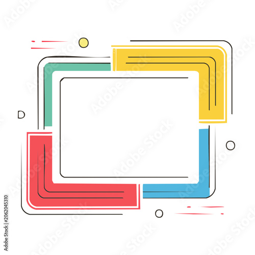 Colorful Minimalist Frame Border Vector Design