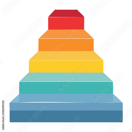 Colorful Stacked Pyramid Illustration