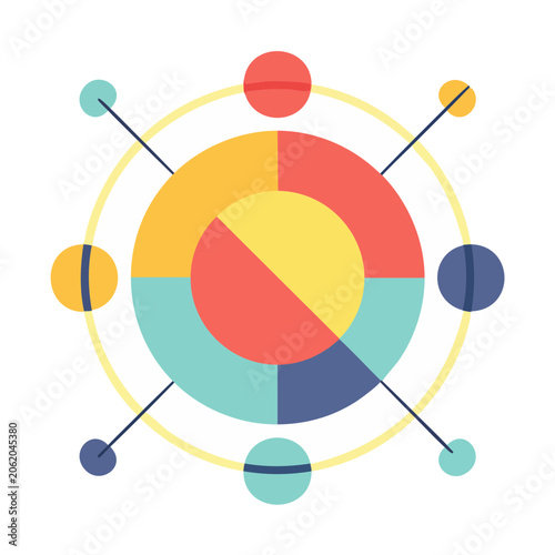 Flat design atomic structure icon