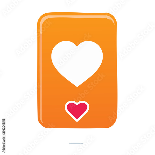 Orange heart icon with red heart detail