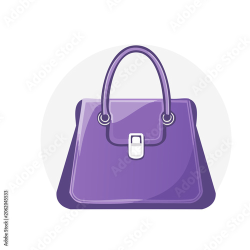 Purple Handbag Icon with Transparent Background