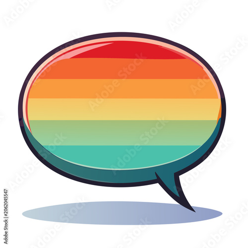 Rainbow gradient speech bubble illustration