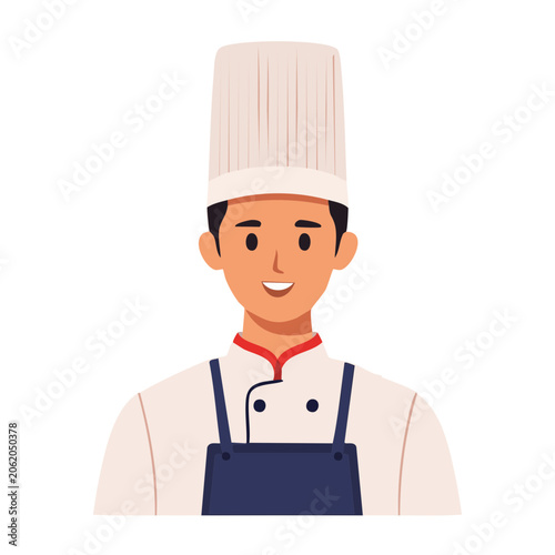 Smiling Chef in Flat Design Illustration