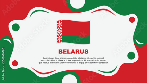 Belarus Flag Abstract Background Flat Design Template. Belarus Independence Day Banner Wallpaper Vector Illustration. Belarus Template