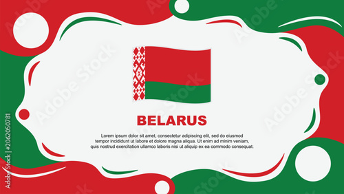 Belarus Flag Abstract Background Flat Design Template. Belarus Independence Day Banner Wallpaper Vector Illustration. Belarus Vector