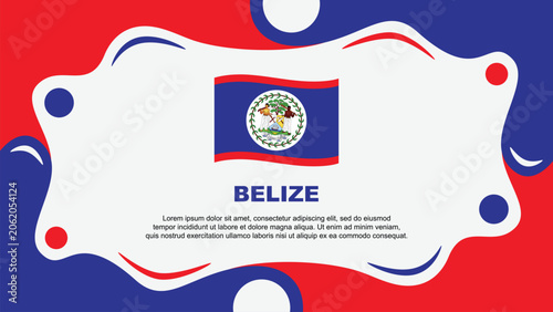 Belize Flag Abstract Background Flat Design Template. Belize Independence Day Banner Wallpaper Vector Illustration. Belize Template