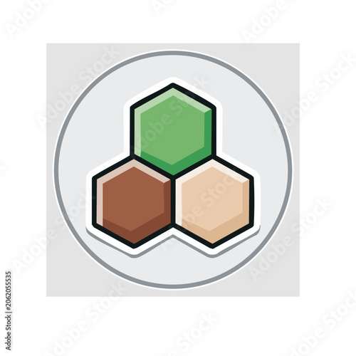 Flat design vector house with green roof
