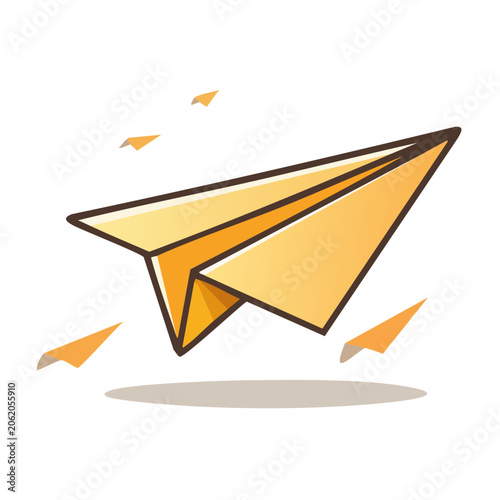 Flat design yellow table with paper top view