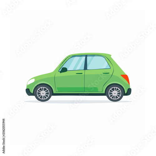 Green 3D rendered car side view