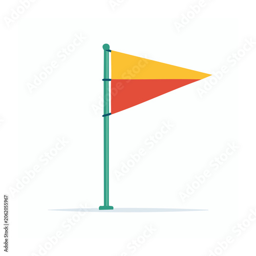 Minimalist flagpole with tricolor flag