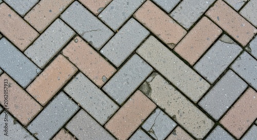 Herringbone Pattern Paving Stones Texture Background.