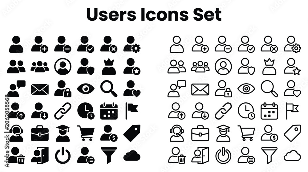 Fototapeta premium Collection of diverse user icons set for interface design purposes