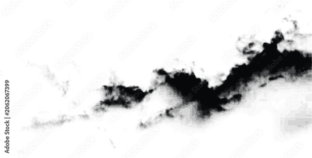 Obraz premium Halftone smoke effect, abstract dark element, background