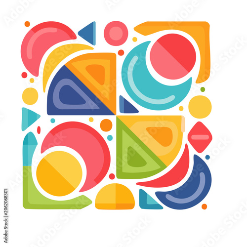 Colorful abstract letters in flat design style