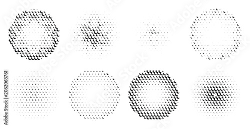 Fotografie Round halftone dot gradients with varying density on grid