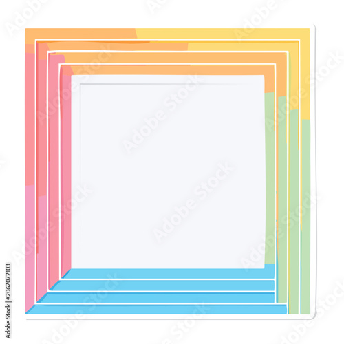 Flat design window with sunlight and shutter