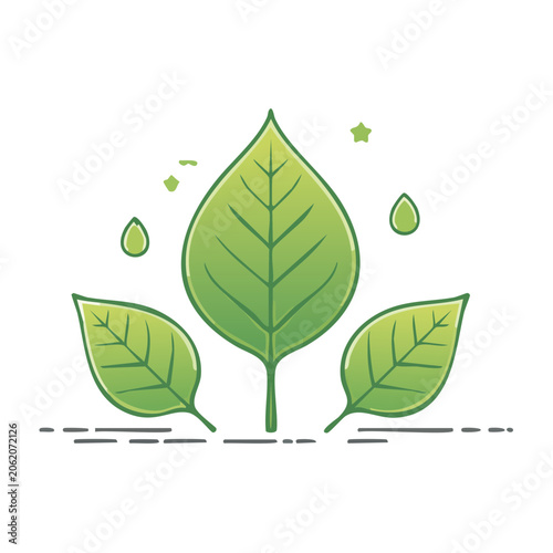 Flat design vector tree with apples