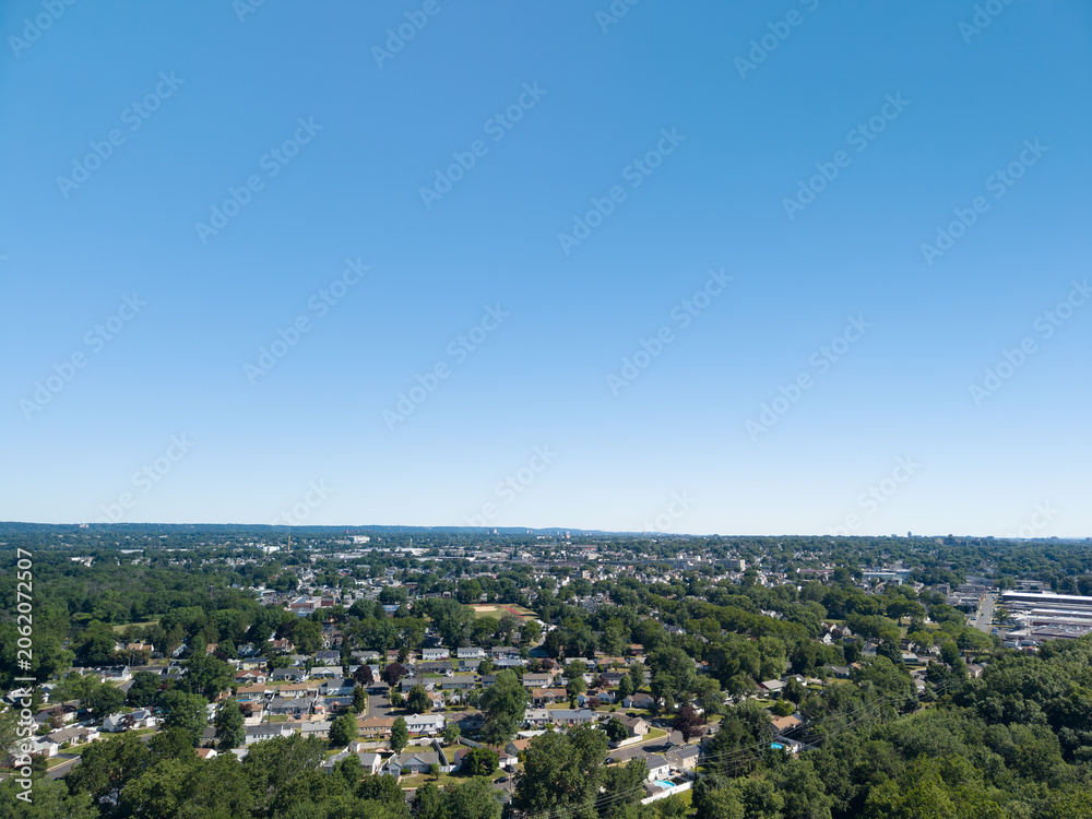 Fototapeta premium Aerial view suburban residential community from above