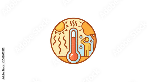 Global Warming Climate Change Heatwave Weather Icon