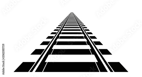 Railway tracks, railroad lines, train tracks, transportation infrastructure, vector illustration