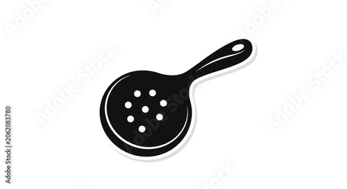 Quadro su tela Black Skimmer Spoon Icon, Kitchen Utensil, Cooking Tool, Isolated on White Backg