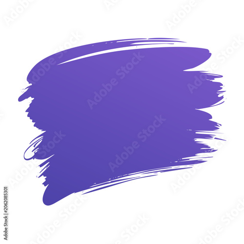 Purple hand painted brush stroke on transparent background