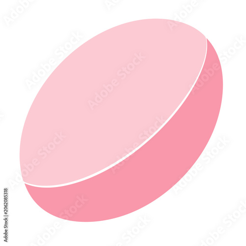 Pink oval shape on transparent background