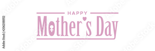 HAPPY MOTHER'S DAY pink lettering calligraphy banner