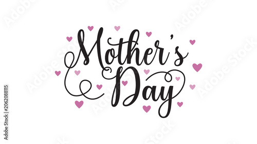 HAPPY MOTHER'S DAY lettering calligraphy banner