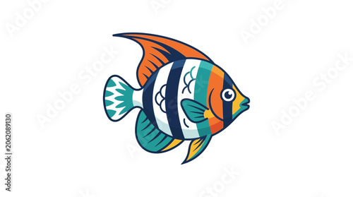 Colorful Tropical Angelfish Illustration
