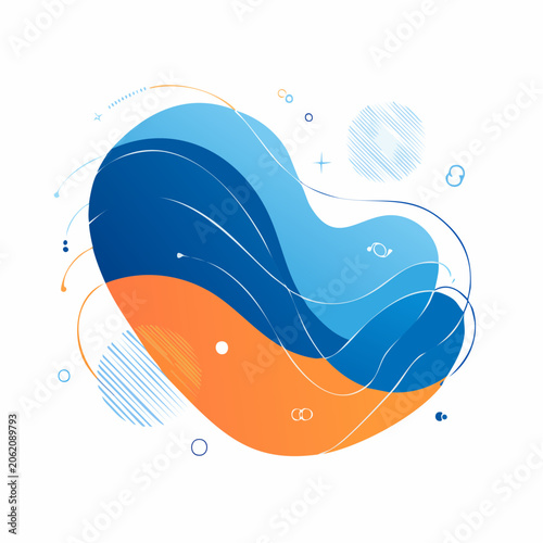 Abstract Fluid Shape with Blue and Orange Gradient