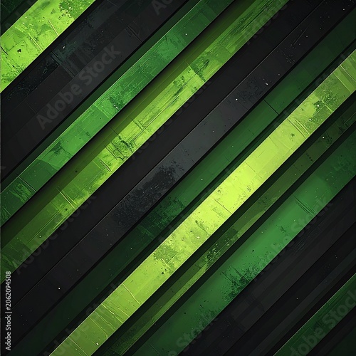 Diagonal green and black stripes