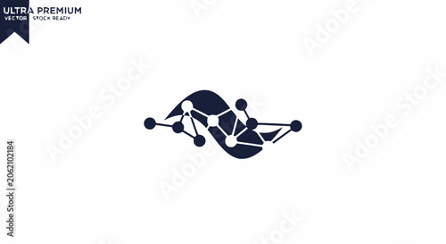 Abstract digital bird logo representing technology network and communication.