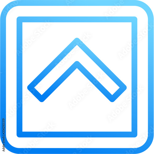 Obraz na plátne Chevron up square icon with blue gradient stroke outline for chevron up square s