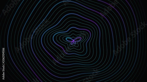 Ethereal Glowing Contour Lines Animating for Futuristic Digital Displays