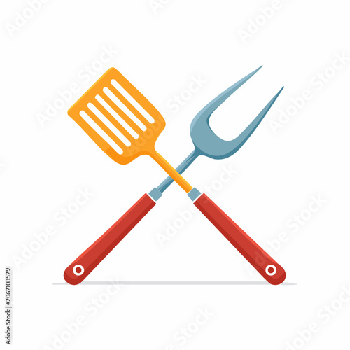 Barbecue Spatula and Fork Illustration