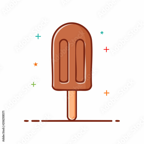 Chocolate Ice Cream Bar on a Stick