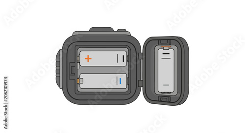 Tableau sur toile open battery compartment with aa batteries