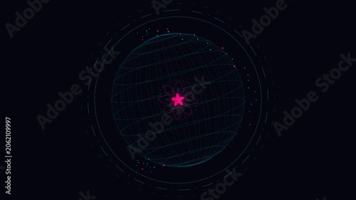 Quantum Core Particle Animation Visualizing Digital Data Flow for Tech