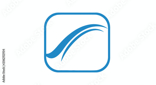 Blue wave icon inside a rounded square frame vector illustration.