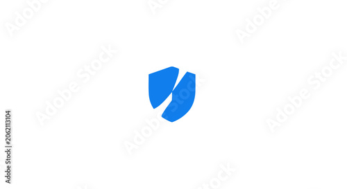 Broken blue shield icon representing security breach and compromised data protection.