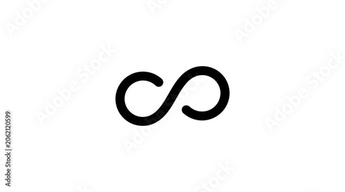 Foto Infinity symbol on white background.