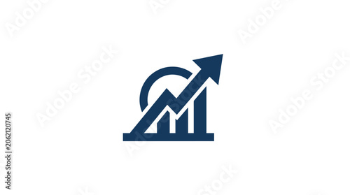 Obraz na płótnie Increasing Graph Arrow Icon Symbol.