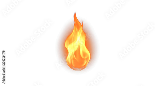 Flame Isolated on Transparent Background for Web UI Asset, Modern 2D Vector Illustration