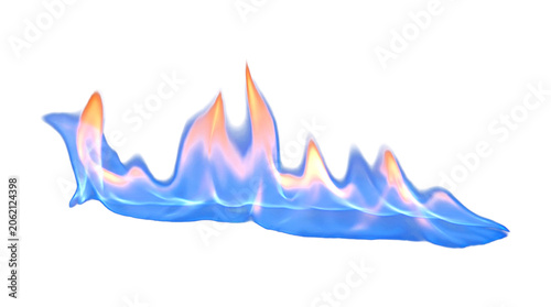 Isolated Blue and Orange Flame on Transparent Background for Web UI Asset