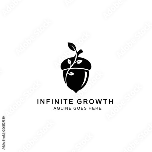 Photography Symbolic acorn with leaves representing environmental sustainability, investment, and natural development