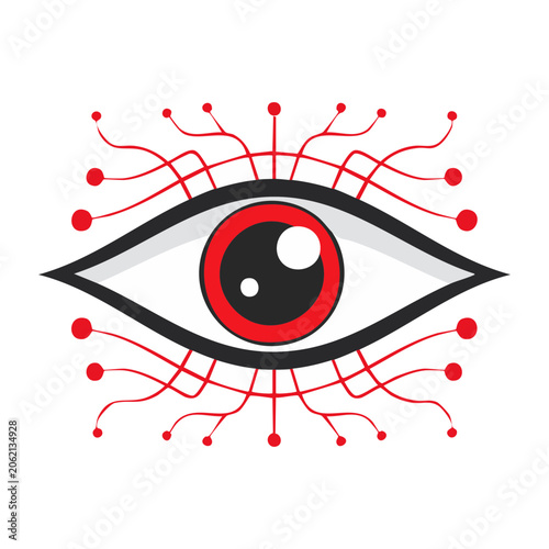 Minimalist red target with crosshair design