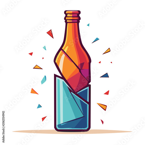 Perfume bottle flat design isolated